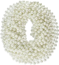 Faux White Pearl Bead Necklaces (12 Pack) 48". 7mm Beads. Party Favor Accessory 