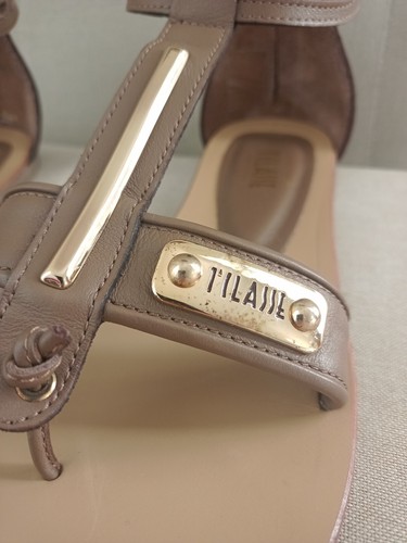 Sandali da donna Alviero Martini tagliapiedi piatti pelle marrone talpa 39 nuovi - Foto 7 di 22