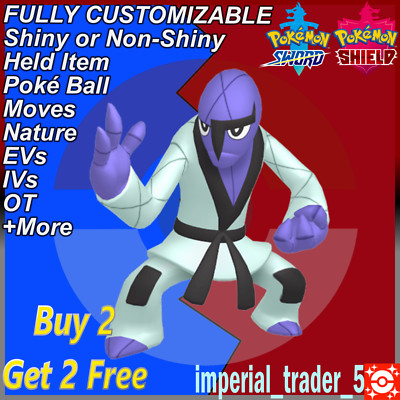 Pokémon Sword and Shield   Shiny Sawk   W/ Best 6IV Customizable