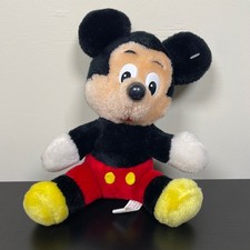 Disney Mickey Mouse Disneyland Walt Disney World Plush Stuffed Animal 7" Vintage
