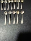 12 Antique Mechanics Sterling Silver Salt Spoons Alfred Bourgeois Box 41g⁠ — photo 2