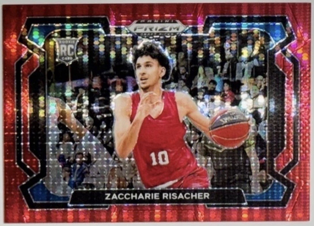 Zaccharie Risacher 2024 Prizm Draft Picks Red Pulsar Variations #69 /299 (RC)