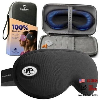 Eye Mask for Sleep with Ultimate Travel Case & Ear Plugs - DeepSpace Blackout