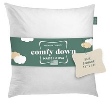 Decorative Throw Pillow Insert, Down and Feathers Fill, 18 x 18-Inch White