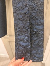 Carolina Herrera Blue And Black Lace Pants Made I Italy Size 4