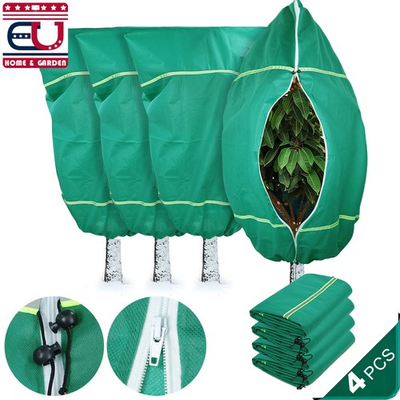 #ad #ad 4PCS Plant Cover for Winter Frost Sun Pest Outdoor Protection Bags w Drawstring $25.99