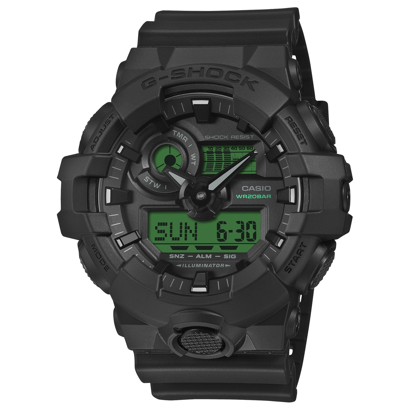Wristwatch CASIO G-SHOCK GA-700BEG-1AER Silicone Black Green Sub 200mt