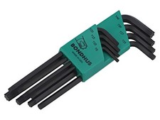 31834 Schl&uuml;ssel-Set Torx&reg; TX9,TX10,TX15,TX20,TX25,TX27,TX30,TX40 BONDHUS