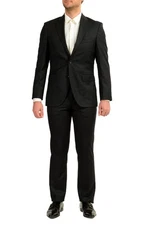 Hugo Boss Men's "Phoenix/Madisen" Comfort Fit Plaid 100% Wool Suit US 36R IT 46R