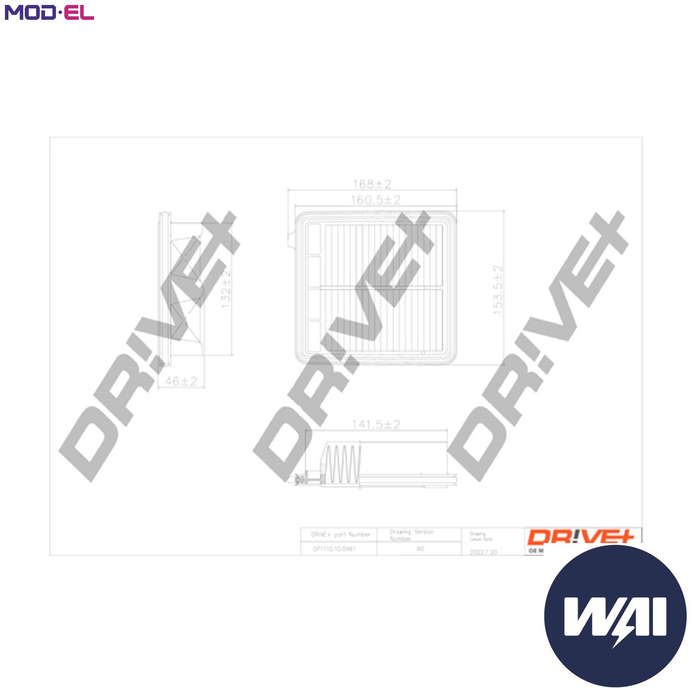 AIR FILTER DP1110.10.0461 FOR HONDA LEA3/LEA1 1.5L 4cyl CR-Z
