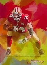 Edward Vela Signed Limited Art Card - Joe Staley #2 15/50 (San Francisco 49ers)