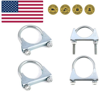 U-Bolt Muffler Tip Exhaust Hook, 2-1/4'' OD 2Pcs Stainless Steel Universal Sil...