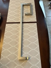 Brush Nickel Squared 6 pull handle and 24 Towel Bar Series Combination