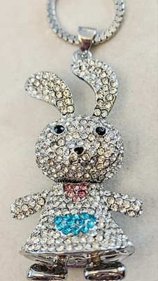 Large Rhinestone Rabbit Pendant Necklace | eBay