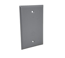 Sealproof 1-Gang Metallic Blank Weatherproof Outlet Cover, UL 1 Gang, Gray