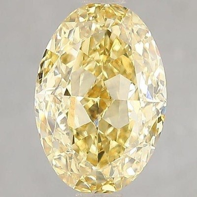Lab-Grown CVD Diamond 8x6 mm Oval cut Yellow , IF Clarity, Certified Diamond