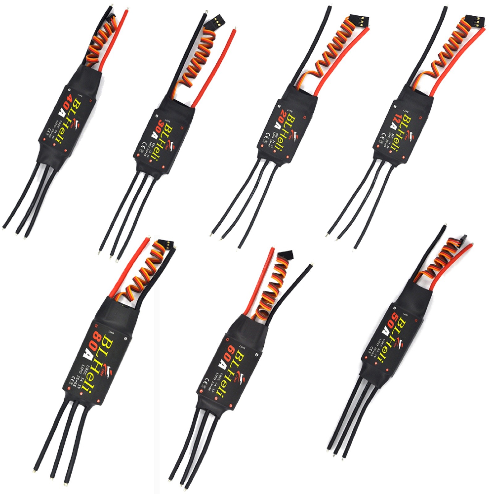 Two Way Brushless Speed Controller ESC 12A-80A for Fixed Wing Helicopter Model,