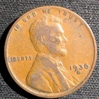 1936-D Wheat Penny Cent Fine or better (F or better) Condition - Single Coin