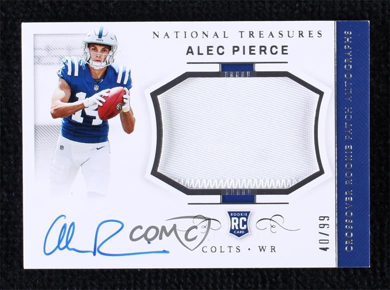 2022 National Treasures Crossover RPA 40/99 Alec Pierce Rookie Patch Auto RC