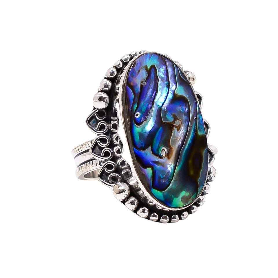 Abalone Muschel Edelstein 925 Sterling Silber Handarbeit Schmuck Ring alle Gr... - Bild 2 von 4