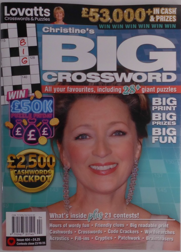 Lovatts CrossWords & Puzzles magazine Big Crosswords #404 2025