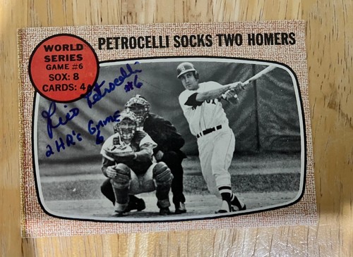 1968 Topps #156 Rico Petrocelli Boston Red Sox signed/Auto Card Autograph