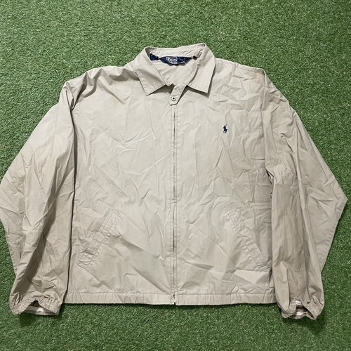 Vintage 90s Polo Ralph Lauren Harrington Jacket Large L Thin Windbreaker Beige