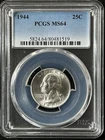 1944  25C Washington Quarter Dollar PCGS MS64   80481519