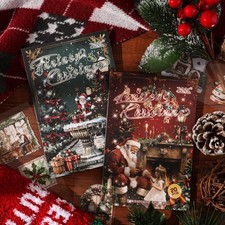 20 Sheets Christmas PET Stickers Santa Family Angel Journaling Decorative Craft