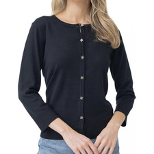 Cable Gauge Vintage Novelty Button Cardigan Black Size S