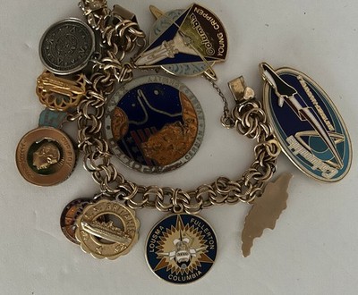 Space Shuttle Columbia Apollo Charm Bracelet NASA (12) Charms plus others