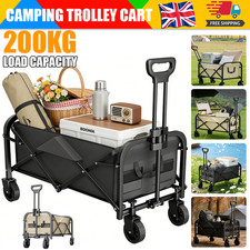 200KG Heavy Duty Garden Camping Trolley Cart Festival Beach Cart Wagon Foldable 