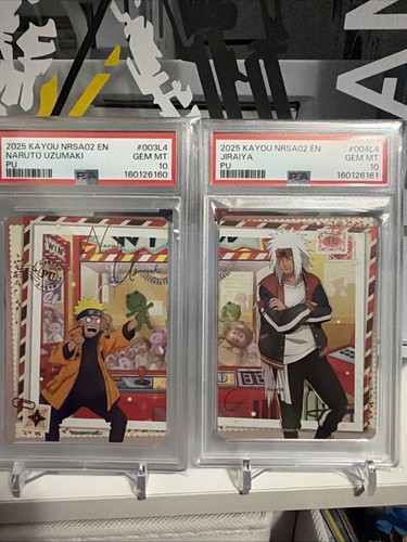 2025 Kayou Naruto Uzumaki & Jiraiya PU PSA 10 Gem Mint Sequential Set