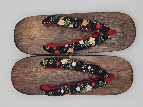 Japanische Trachten Holz Sandalen Holzschuhe Yukata Kimono Gr. 7 geblümt NEU - Bild 11 von 13