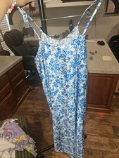Vintage blue-flowered sleepwear set