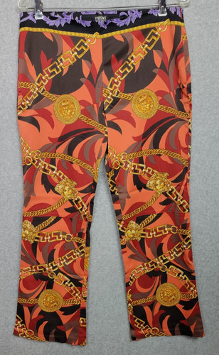 Versace Jeans Couture Womens Leggings Baroque Chain Medusa Italy Size 34