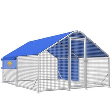 Large Metal Chicken Coop with Galvanized Hardware Cloth, Chicken Coop Run Pen
