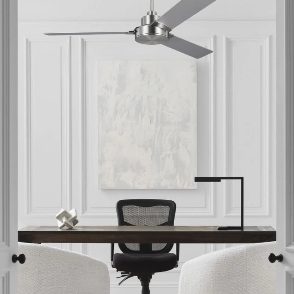 Generation Lighting “Jovie” 52 英寸拉丝钢吊扇 3 刀片现代 — 第 2/4 张图片