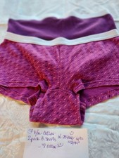VTG HANES 2 PK PINK GEO PURPLE BOYSHORTS PANTIES SOFTIES COTTON 8/XL 44" NICE