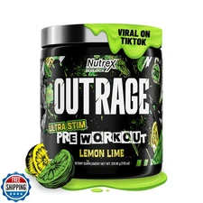 Outrage Ultra HIGH STIM Pre-Workout Powder for Men | 400mg Caffeine, L-Citrul