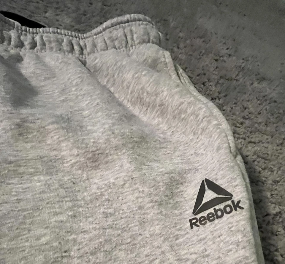 Pantalones de chándal Reebok para hombre 3XL grises con cremallera bolsillo puños cordón suaves Foto 3 de 4