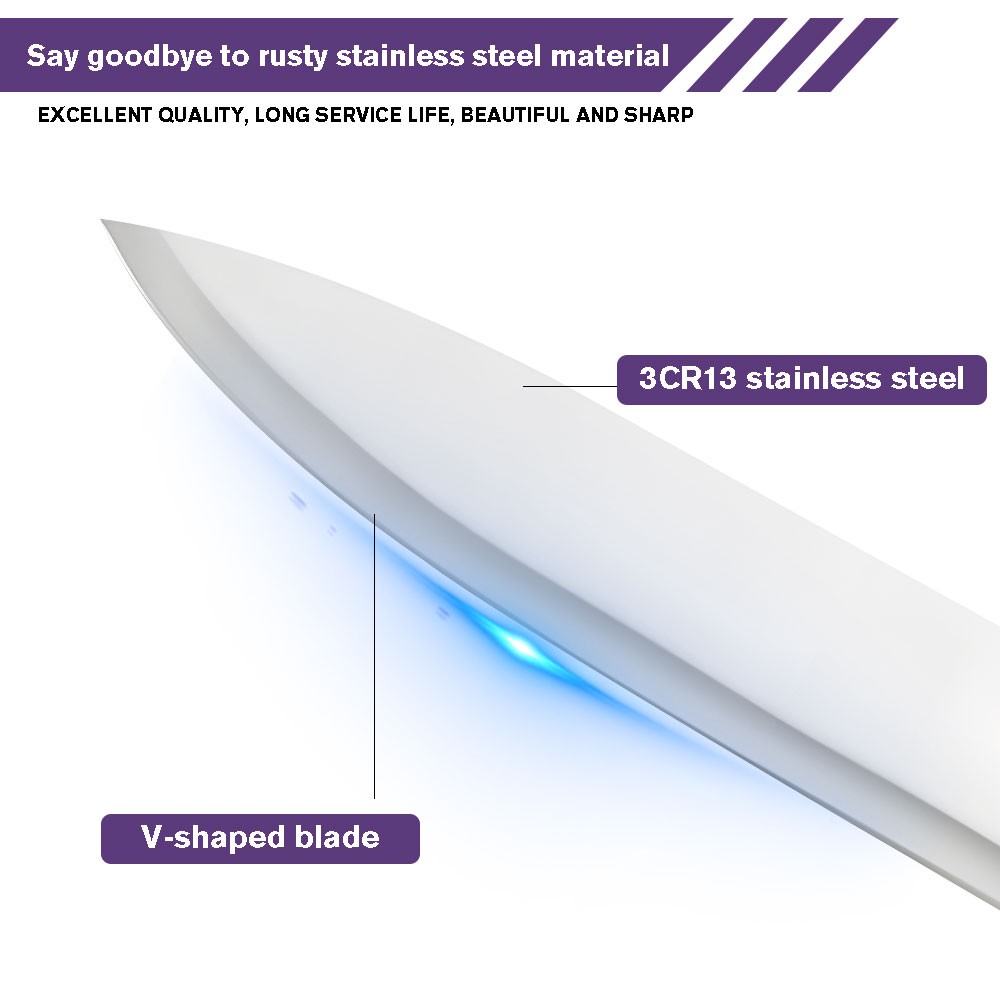 9PCS Kitchen Knife Set Knife Set Sharp Chef Knife Set with Sharpener Block US