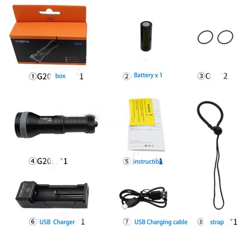 Professional Scuba Diving Light White & Green Laser 2 in 1 Underwater Flashlight - Picture 10 of 13