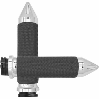 Avon MF-63A-CH-SPK Memory Foam Grips with Spike Ends - 1.5in. - Chrome