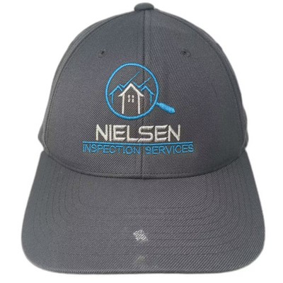 Yupoong Snapback Gray Blue Hat OS Nielsen Inspection Services Embroidered Logo