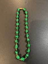 Vintage Green Glass Beaded Necklace