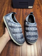 Dior Ciabatta da Neve Oblique Puffer Blu Uomo Slip On Slide Sneakers - Taglia 44D 11US