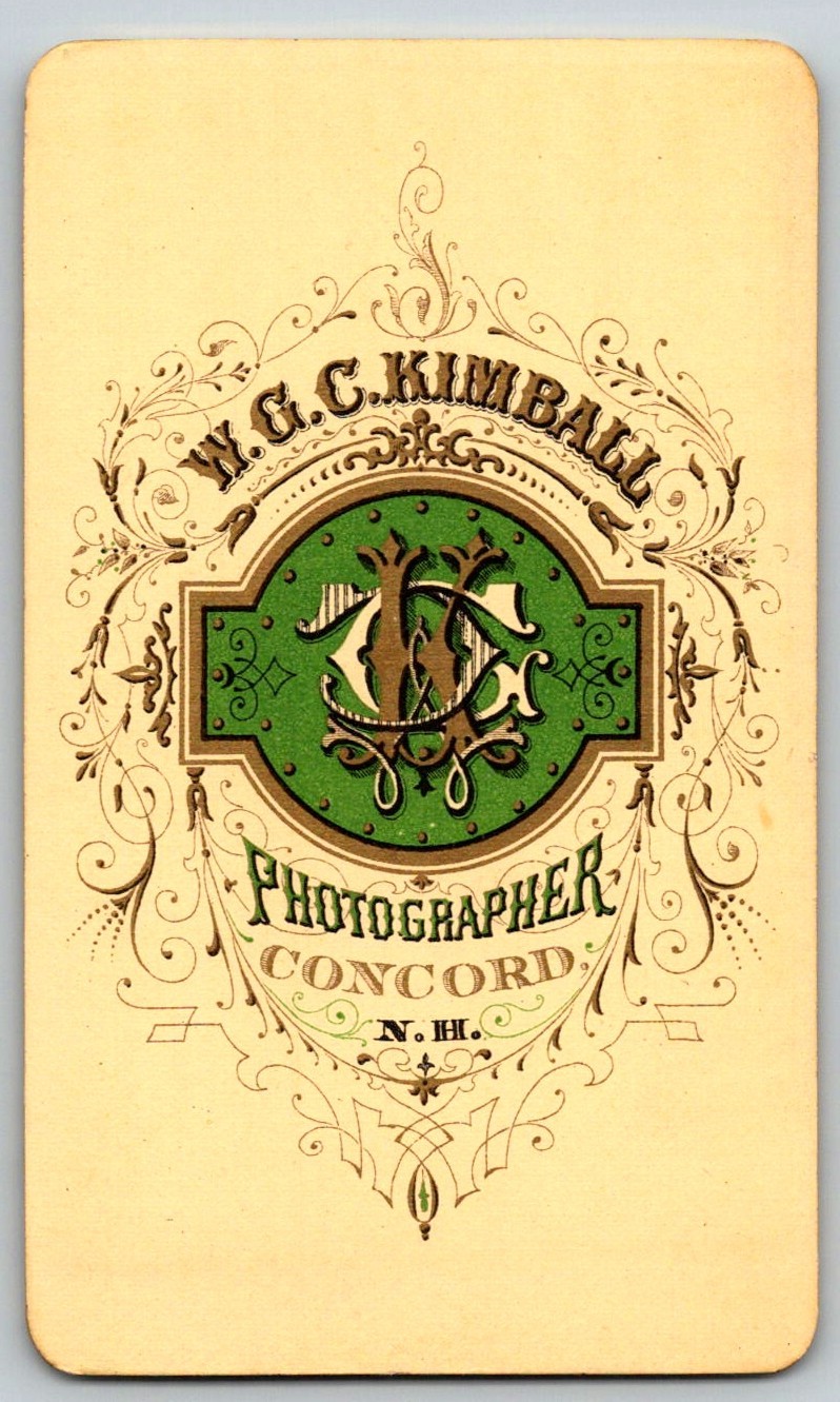 16 ANTIQUE CDVS ORNATE BACKS MEN AND LADIES W.G.C. KIMBALL JAS. O. MERRILL VT NH — additional view