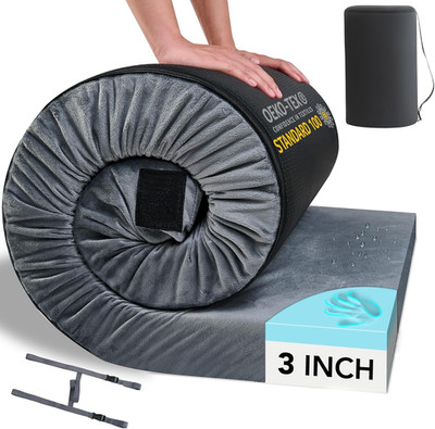 Certipur-Us Memory Foam Camping Mattress Pad Portable Roll up Mattress for Adult
