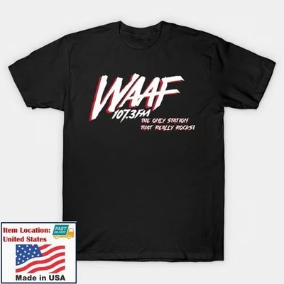 Rare The Only Station That Really Rocks! WAAF 107 FM Boston T-Shirt